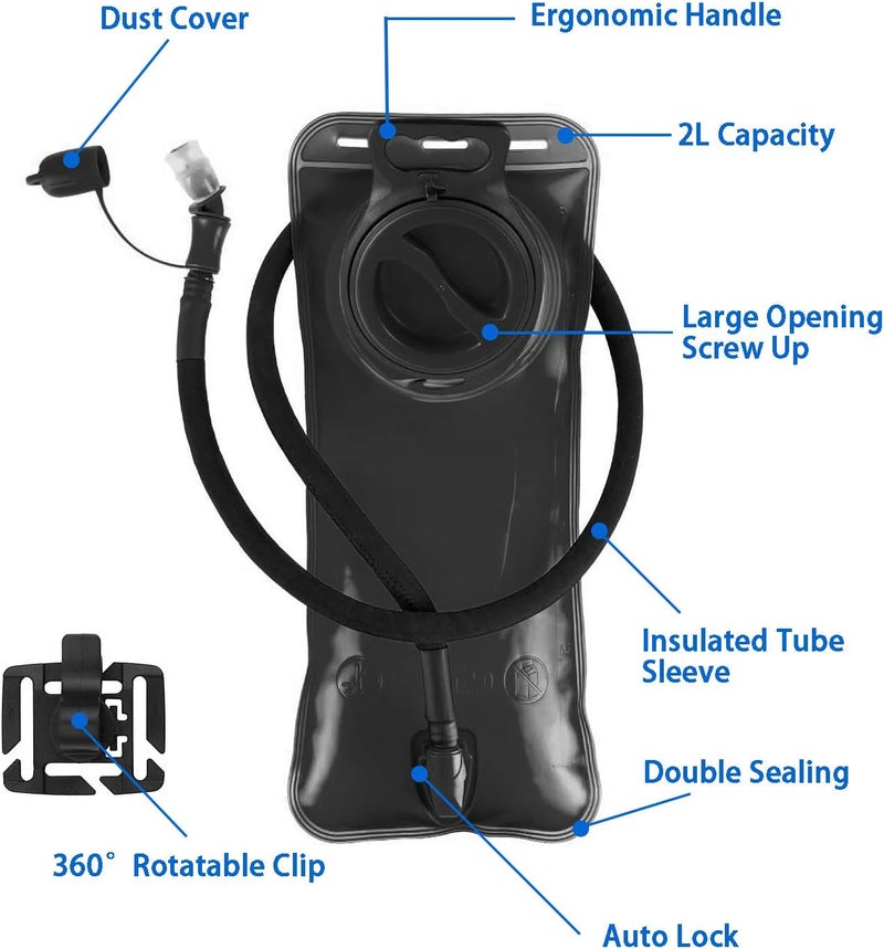 HEIKLN Hydration Bladder 2L-3L,Leak Proof Water Reservoir with Insulated Sleeve, BPA Free Military Water Storage Bladder Bag Hydration Pack Replacement,Great for Bicycling Hiking Camping Hunting Running - Image 3